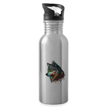 wolf colour - 20 oz Water Bottle - silver - Right