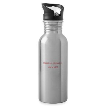 Books are windows to new worlds. - 20 oz Water Bottle - silver - Right