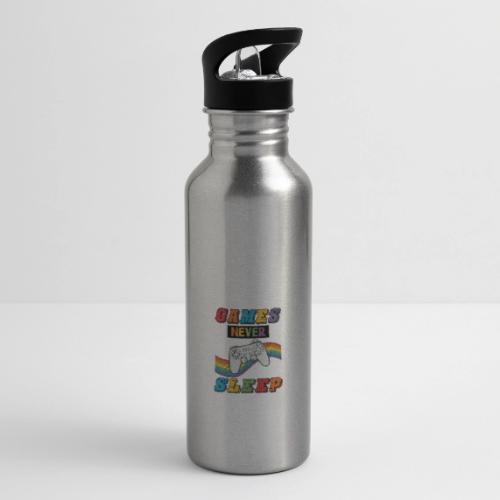 Games Never Sleep Rainbow - 20 oz Water Bottle