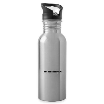 Funny My Retirement Vehicle Golf Cart - Funny Golf - 20 oz Water Bottle - silver - Right