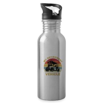 Funny My Retirement Vehicle Golf Cart - Funny Golf - 20 oz Water Bottle - silver - Right