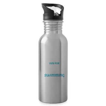 It's a Beautiful Day For Swimming - swimmer - 20 oz Water Bottle - silver - Right