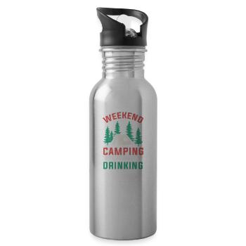 Campfire and Beer Vibes - 20 oz Water Bottle - silver - Right