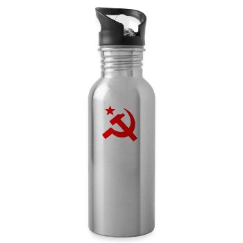 Communism Hammer Sickle Red - 20 oz Water Bottle - silver - Right