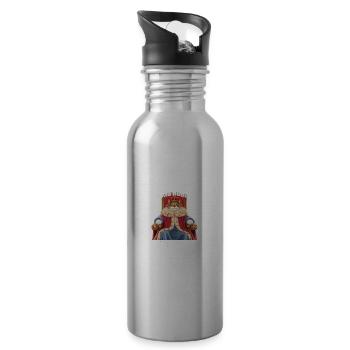 My Cat Runs This House I Just Pay Rent - 20 oz Water Bottle - silver - Right