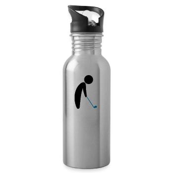 A Golfer About To Tee Off - 20 oz Water Bottle - silver - Right