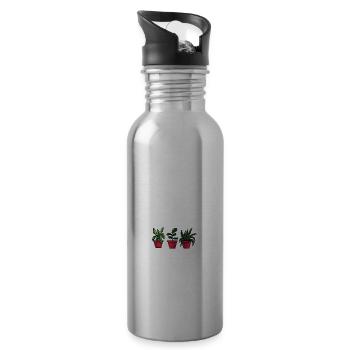 Garden Gangster Garding Flowers Hobby Gardner - 20 oz Water Bottle - silver - Right