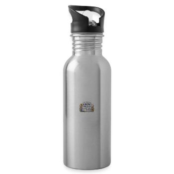 Grow Through What You Go Through - 20 oz Water Bottle - silver - Right