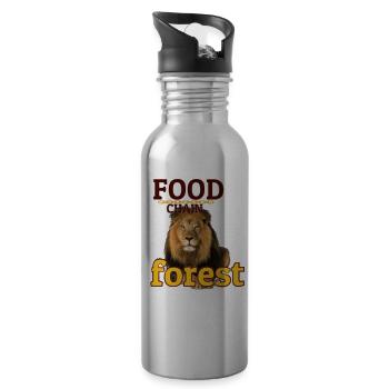 food chaın forest - 20 oz Water Bottle - silver - Right