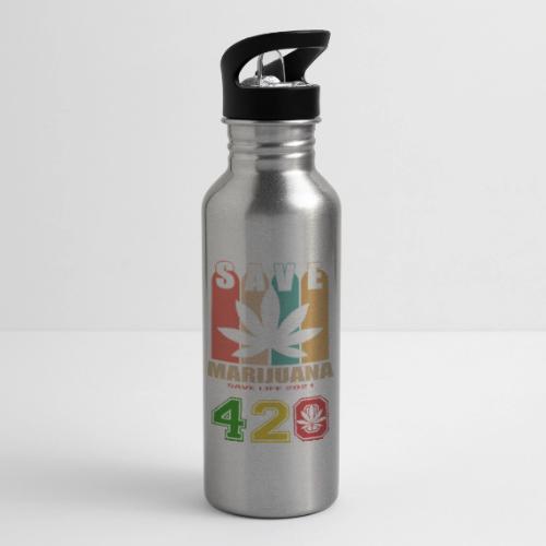Hysterical 420 Save The Plant Weed Marijuana - 20 oz Water Bottle
