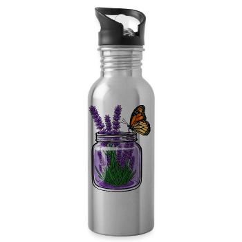 Lilac in a Jar - 20 oz Water Bottle - silver - Right