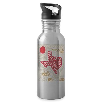 Texas Sunset Mosaic - 20 oz Water Bottle - silver - Right
