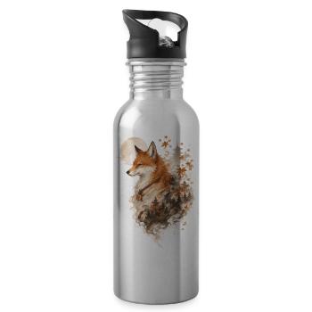 Autumn Fox Moonlit Forest - 20 oz Water Bottle - silver - Right