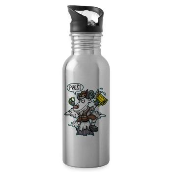 Goat Beer Pretzel Bavarian Leather Trousers Beer - 20 oz Water Bottle - silver - Right