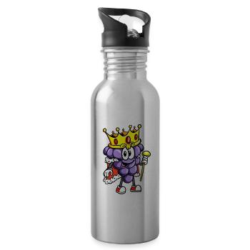 Wine Drinker Grape Wine With Grown - 20 oz Water Bottle - silver - Right