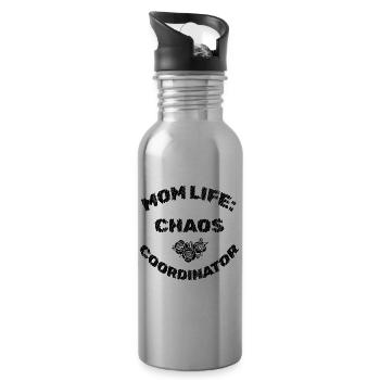 Mom Life Chaos Coordinator - 20 oz Water Bottle - silver - Right