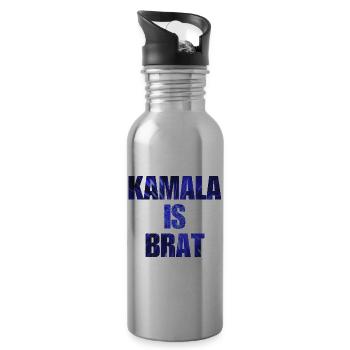 Kamala Harris is brat, 2024 presidential Campaign - 20 oz Water Bottle - silver - Right