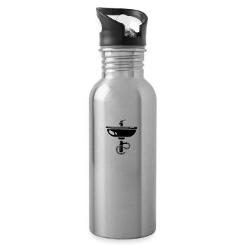 Plumbing works black and white Shirts for Plumbers - 20 oz Water Bottle - silver - Right