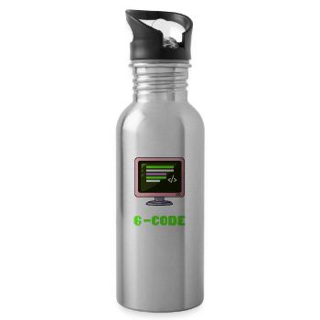 3D Printing I Speak Fluent G-Code - 20 oz Water Bottle - silver - Right