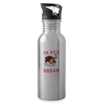 Yoga Mom Namaste in Bed: The Yoga Mom's Dream - 20 oz Water Bottle - silver - Right