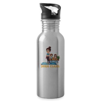 Yoga Mom Yoga Class: Because Moms Need Timeouts To - 20 oz Water Bottle - silver - Right
