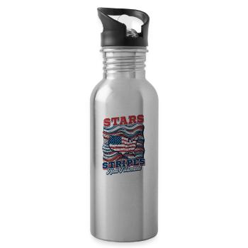 Patriotic 3D Printing Stars, Stripes, and Filament - 20 oz Water Bottle - silver - Right