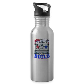 Patriotic 3D Printing Red, White, and Build - 20 oz Water Bottle - silver - Right