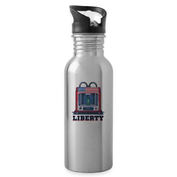 Patriotic 3D Printing Liberty Layer by Layer - 20 oz Water Bottle - silver - Right