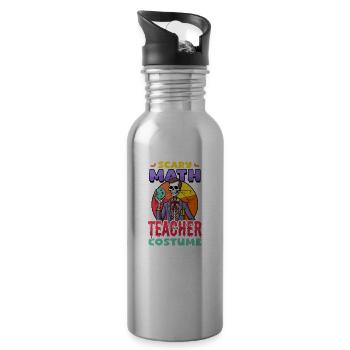 Halloween Math Teacher Scary Math Teacher Costume - 20 oz Water Bottle - silver - Right