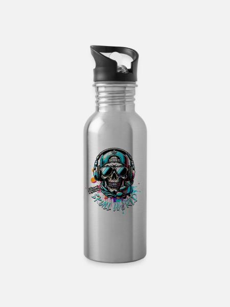 SkullWorld - 20 oz Water Bottle - silver