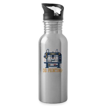 3D Printer Accessories Building Tomorrow Today - 20 oz Water Bottle - silver - Right