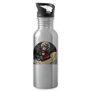 Hallowed Rustic Holiday Claus - 20 oz Water Bottle - silver - Right