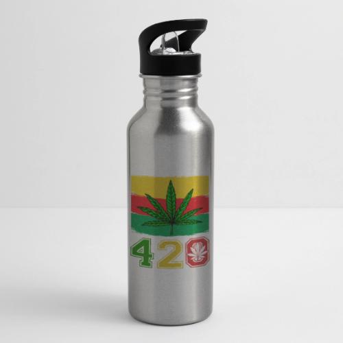 Farcical 420 Herb Flag Weed Marijuana Design - 20 oz Water Bottle