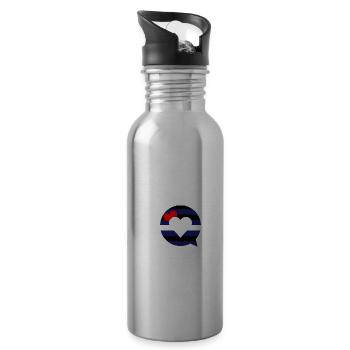 speech bubble - leather fetish gay pride LGBTIQ - 20 oz Water Bottle - silver - Right
