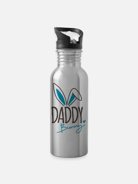 Easter Bunny Dad Daddy Family Matching Cute - 20 oz Water Bottle - silver