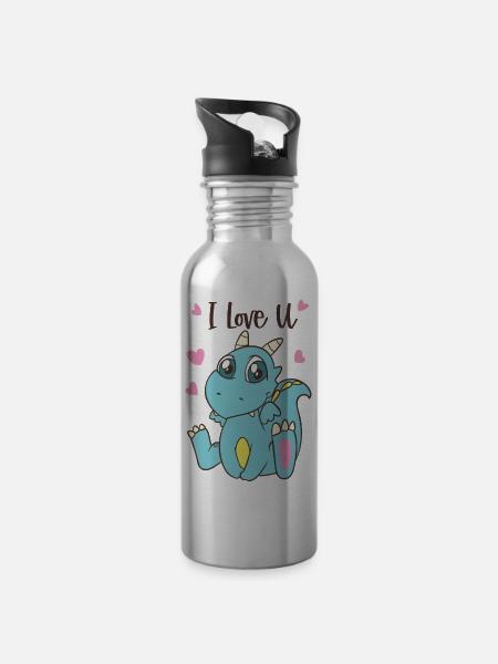 Blue Dragons Lover - 20 oz Water Bottle - silver