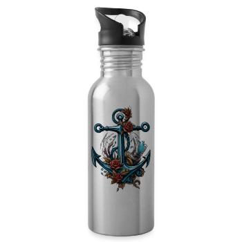 Anchor / Water / Sea / Ocean / Ahoi / Ship / Boat - 20 oz Water Bottle - silver - Right