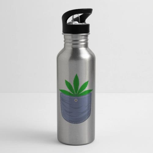 Jesting 420 Pocket Of Herb Weed Marijuana Design - 20 oz Water Bottle