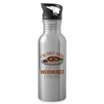 Funny Weißwurst And Pretzel Shirt - 20 oz Water Bottle - silver - Right