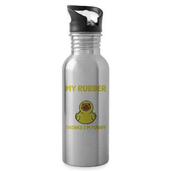 Funny Rubber Duckie Quote - 20 oz Water Bottle - silver - Right