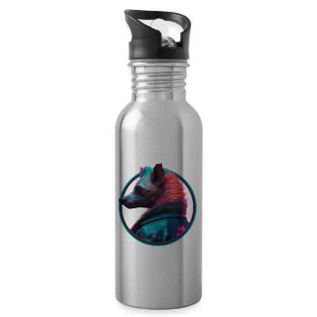 Punk hyena in leather jacket - 20 oz Water Bottle - silver - Right