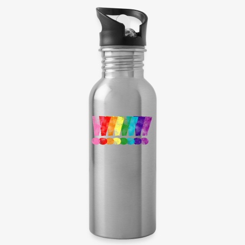 Distressed Gilbert Baker LGBT Pride Exclamation - Water Bottle