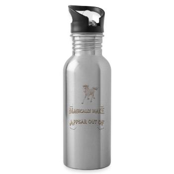 Horse Riding Horseback Rider - 20 oz Water Bottle - silver - Right