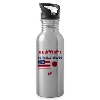 Japanese American Japanese Art Japanese Culture - 20 oz Water Bottle - silver - Right