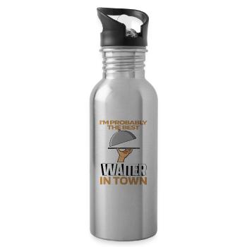 Waiter Waitress Funny - 20 oz Water Bottle - silver - Right