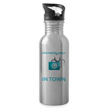 Physician Stethoscope - 20 oz Water Bottle - silver - Right