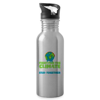 Couple sur le changement climatique - Bouteille d'eau - argent clair - Droite