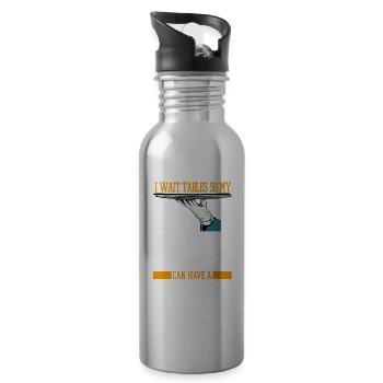Waiter Waitress Cat - 20 oz Water Bottle - silver - Right