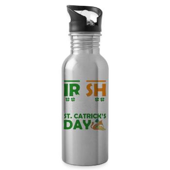 Irish You A Happy St. Patrick's Day Holiday - 20 oz Water Bottle - silver - Right