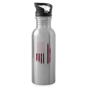 American Advocacy Campaign Flag Breast Cancer - 20 oz Water Bottle - silver - Right